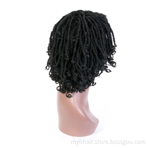 Synthetic Short crochet braid Afro Wig High Temperature Fiber cosplay Ombre color Dreadlock Hair Wig Black